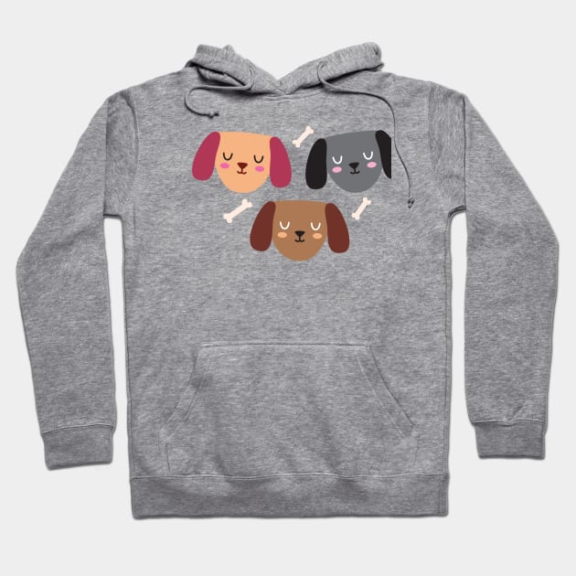 Dog Loves Bone Hoodie by littleoddforest